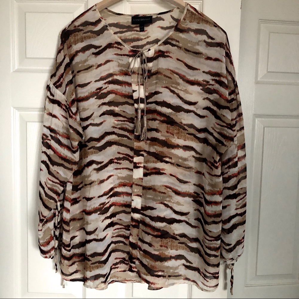 FINAL $ LANE BRYANT Sheer Animal Blouse 18/20